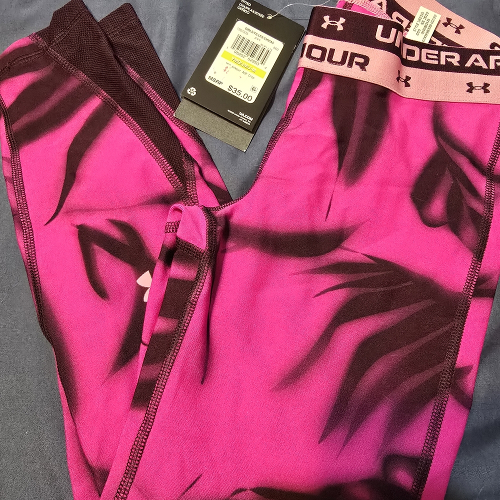 Under Armour Fuchsia and Black Athletic Leggings